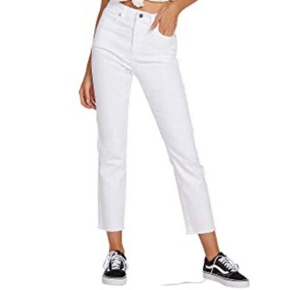 Volcom Jeans Womens Sz 26 White Vol-Stone Girlfriend Ankle Fit Stretch Denim Nwt - Picture 13 of 13
